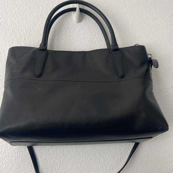 Coach 32291 Borough Bag Black Soft Nappa Leather 2/Way Shoulder Bag Silver - Picture 6 of 14